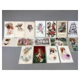 Assorted Feminine Picture Postcards