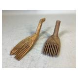 Antique Wooden Weaving Combs
