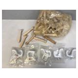 Bags of Shaker Pegs & Dual-Prong Ceramic Hooks