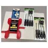 Line Winder, Two Sets of Assorted Screwdrivers