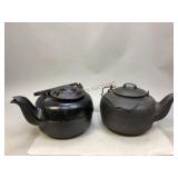 Two Cast Metal Tea Kettles/Chuck Wagon Coffee Pots