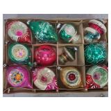 Vintage Concave Indent Glass Christmas Ornaments