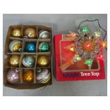 Vintage Tree Top and Glass Ornaments