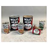 Wolfï¿½s Head Motor Oil Cans
