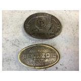 Pennzoil and Chicago Pneumatic Belt Buckles