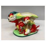 Vintage Whimsical Elves & Mushrooms Planter