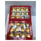 Assorted Gold Color Glass Christmas Ornaments