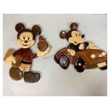 Disney Mickey Mouse Wooden Intarsia Wall Plaques