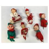 Assorted Knee-Hugger Elf Ornaments & More