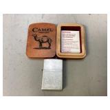 Vintage Camel Zippo Lighter & Wooden Case