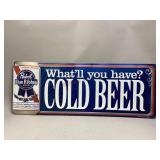 Metal Pabst Blue Ribbon Beer Wall Sign