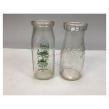 Two Vintage Glass Advertising Bottles