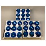 Three Boxes of Blue Glass Ornaments