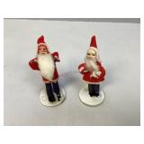 Vintage Cardboard & Felt Santa Figurines