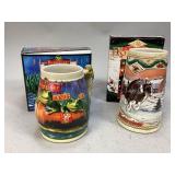 Two Vintage Budweiser Steins