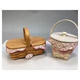Two Vintage Cancer Awareness Longaberger Baskets