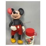 Mickey Mouse Figurine and Thermos