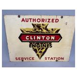 Double Sided Clinton Engines Service station Sign