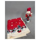 Christmas Tablecloth and Santa Claus Nutcracker