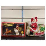 Empire Giant Santa, Sleigh and Reindeer Blowmold