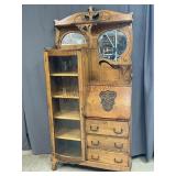 Oak Secretary Bookcase