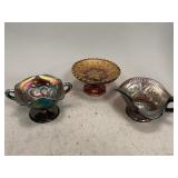 Amethyst Carnival Glass Dishes