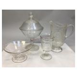 Assorted Clear Glass Antiques & Collectibles
