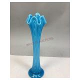 Blue Opalescent Fenton "Boggy Bayou" Swung Vase