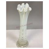 Vintage White Opalescent Swung Vase