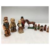 Assorted Wooden Composite Syroco Figurines & More