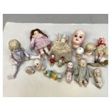 Assorted Bisque & Porcelain Dolls & More