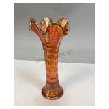 Vintage Marigold Carnival Glass Swung Vase