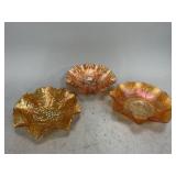 Marigold Luster Ruffled Bowls