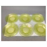 Possibly Fenton Topaz Stretch Glass Plates