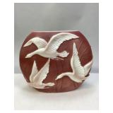 Phoenix Consolidated "Wild Geese" Glass Vase