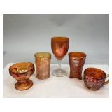 Miscellaneous Marigold Carnival Glass Vessels