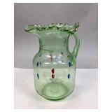 Vintage Light Green Art Glass Pitcher