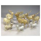Assorted Vintage Plastic Reindeer Figurines