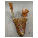 Marigold Luster Wall Pocket,Bud Vase, and Vase