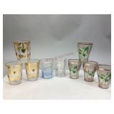 Assorted Vintage Hand-Painted Glass Tumblers