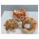 Assorted Opalescent Carnival Glass Dishes