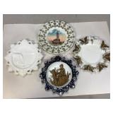 Antique Westmoreland Milk Glass Decorative Plates