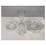 Clear Glass Advertisement Glassware