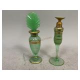 Uranium Glass Perfume Bottles