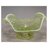 Argonaut Shell Vaseline Glass Candy Dish