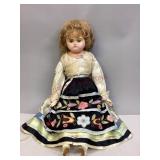 Antique Composition Doll with Folk Costume