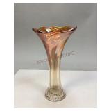 Vintage Marigold Iridescent Carnival Glass Vase
