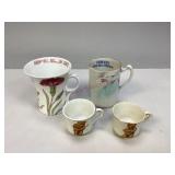 Assorted Porcelain Advertising Cups