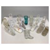 Miscellaneous Vintage Glass Shoes & a Wall Pocket