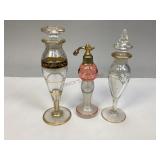 Vintage Egyptian Hand-Blown Glass Perfume Bottles